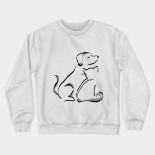 Dog and cat friendship Crewneck Sweatshirt